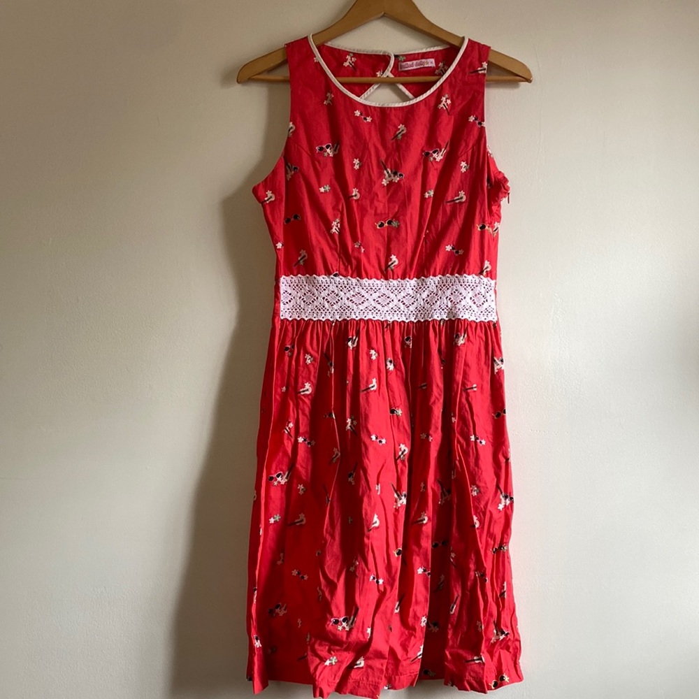 TROLLIED DOLLY retro rockabilly Hawaiian print dress XL